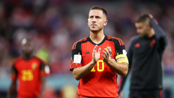 De Belgische aanvoerder Hazard stopte met het internationale voetbal
